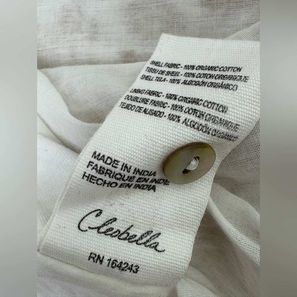 Cleobella Tillie Mini Dress Mustard‎ Size S Organic Cotton Button Front Sundress - Picture 10 of 12